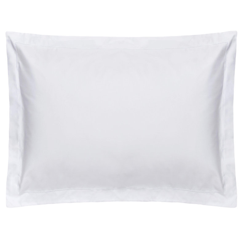 Plain Dye 400 TC Egyptian-Quality Cotton Oxford Pillowcase, White, 91cm H x 51cm W