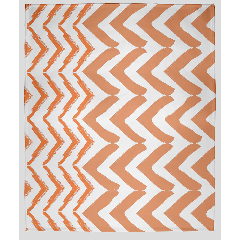 Couverture en molleton Jagged Graffiti, L 60 po x L 80 po, Orange
