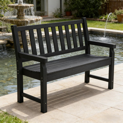 Banc courbé pour la pelouse, banc de parc, banc de véranda pour 2 personnes, banc d'extérieur, siège courbé pour la pelouse