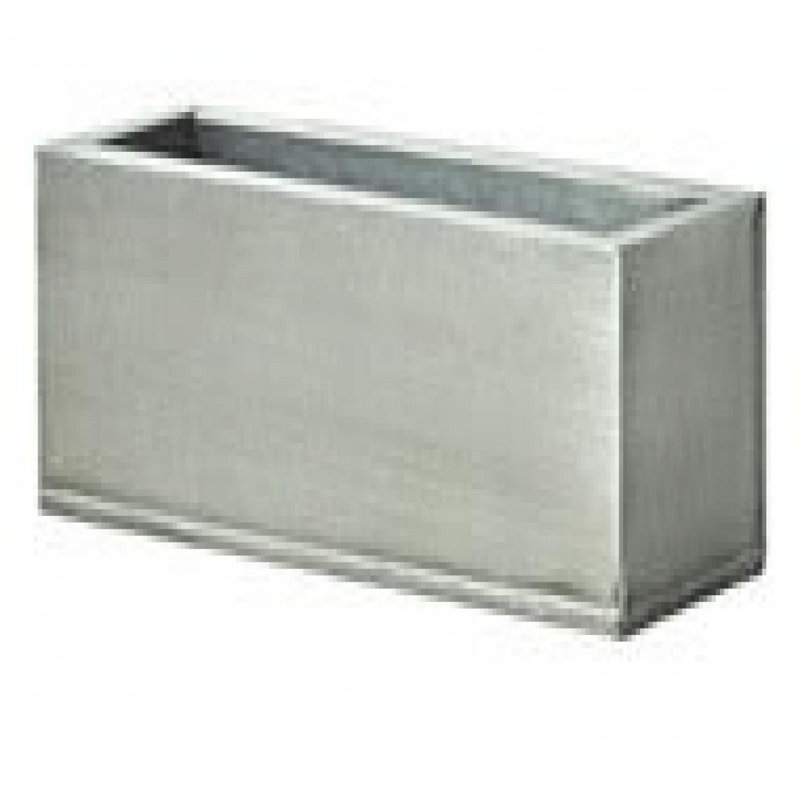 Titanium Color Finish Rectangular Metal Planter
