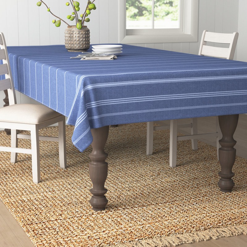 Cannady Striped 100% Cotton Tablecloth, Red, 60" W Round
