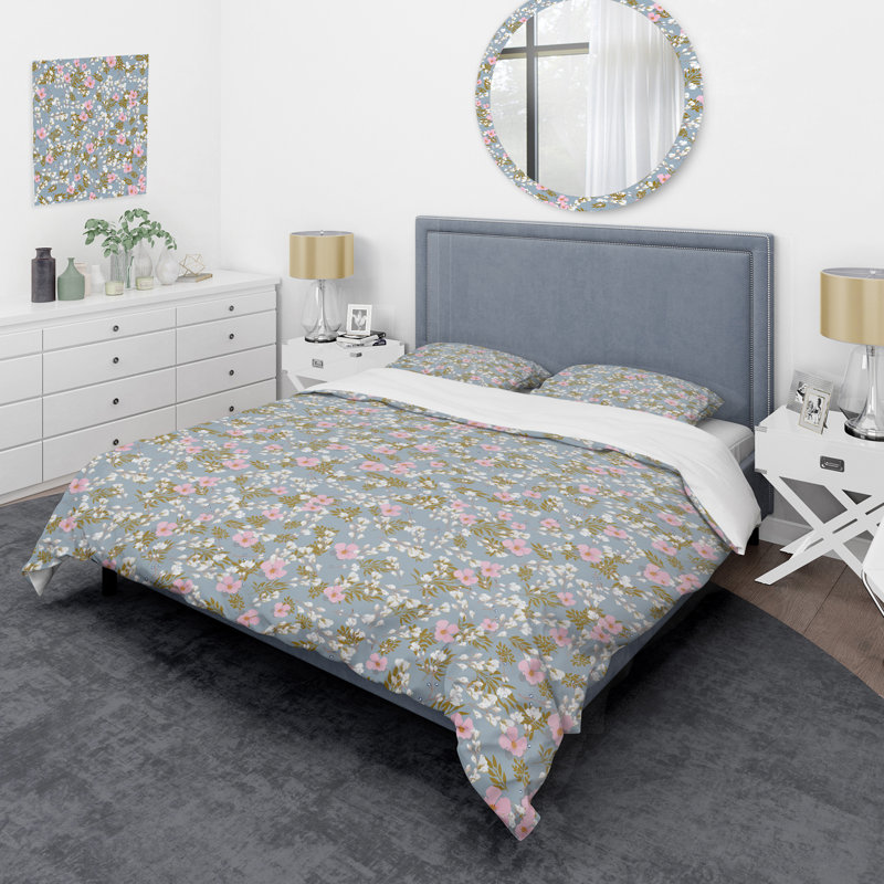 Floral in Small Flower - Ensemble de housse de couette floral - Polyester microfibre