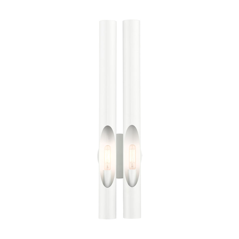 Clearlake Armed Sconce, Shiny White