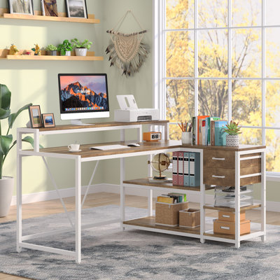 104.1Cm W L-Shaped Computer Desk