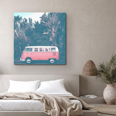 Reproduction d'art sur toile tendue rétro rétro des années 1970 sur une plage tropicale