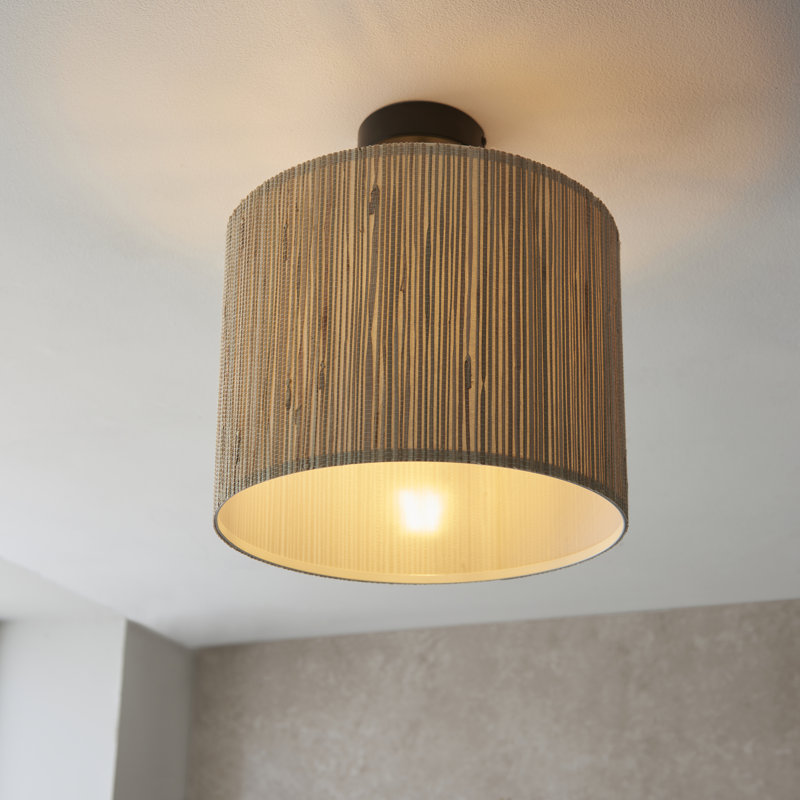 Avonlea Seaweed And Linen Semi Flush Mount