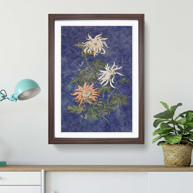 Flowers by Lang Shining - Framed Print, 36cm H x 27cm W x 2cm D, Walnut Framed