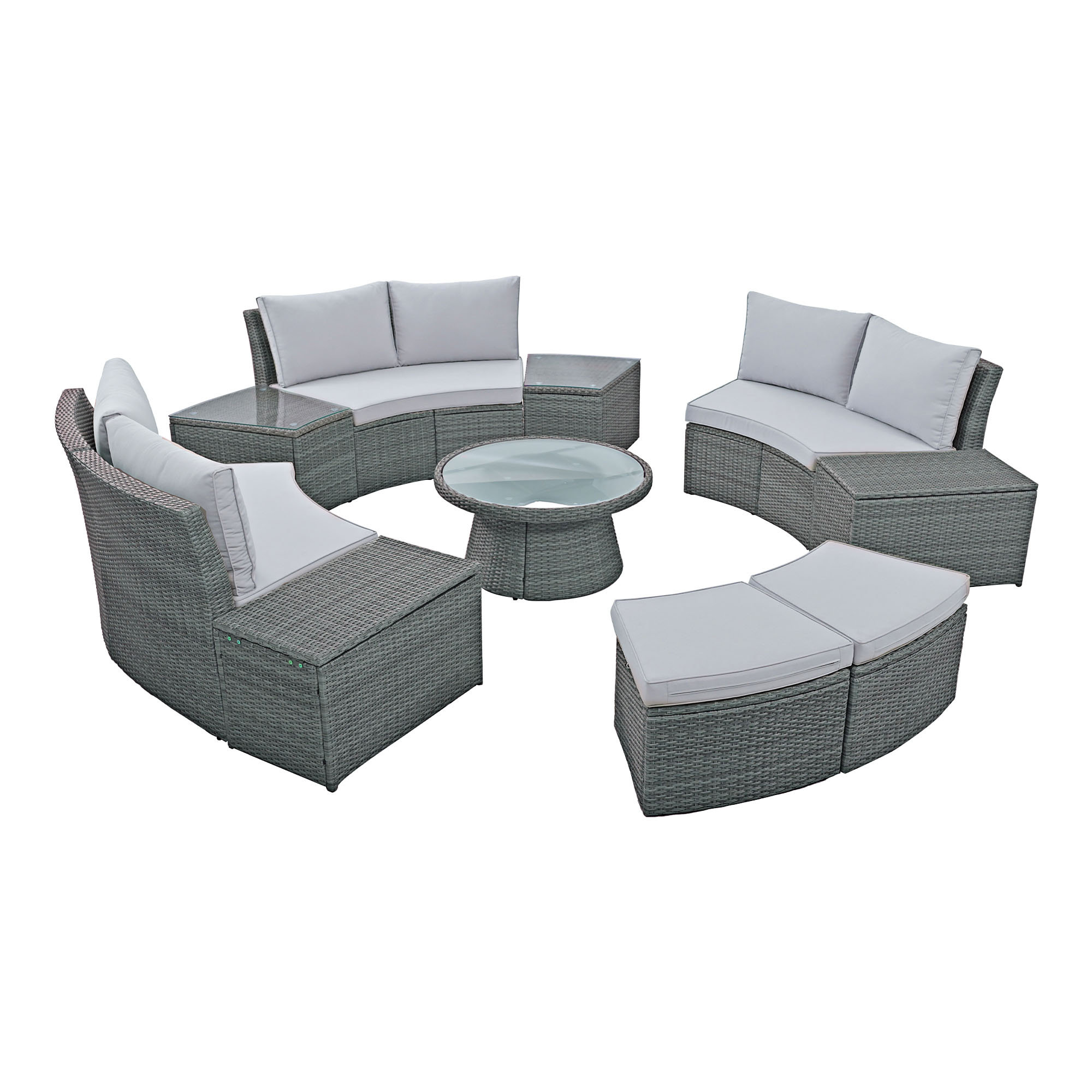 Latitude Run® Cynthis 10 Piece Outdoor Sectional Set Outdoor Sofa Set