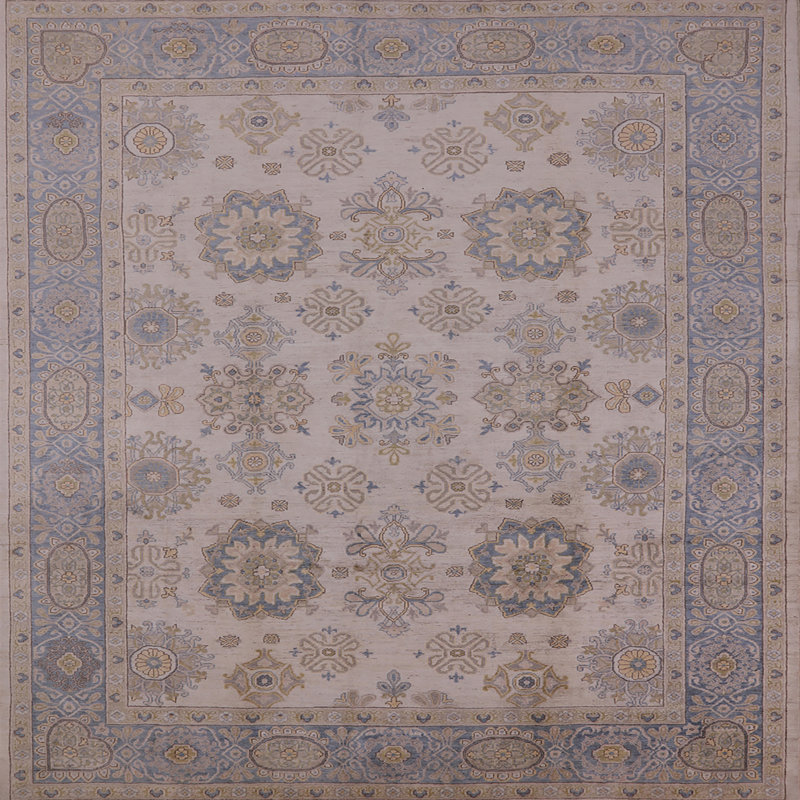 Tapis oriental brun / bleu Bershire, Carré 4 pi