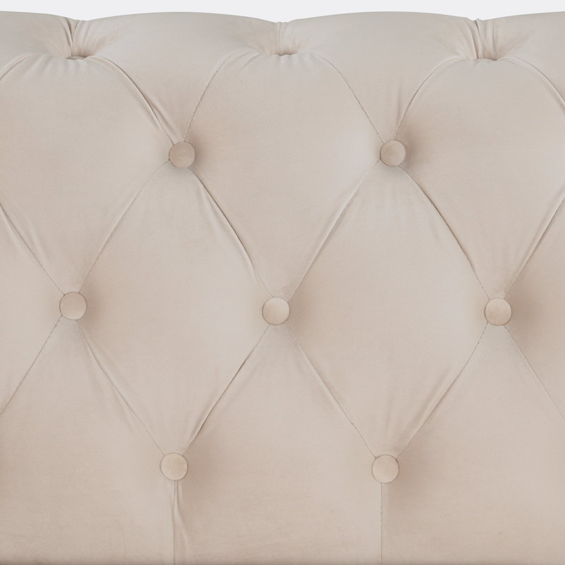 Canapé Embourg, Velours beige, H 30,4 po x l 41,5 po x P 33,8 po, 1