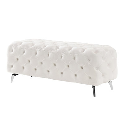 Banc rembourré à boutons