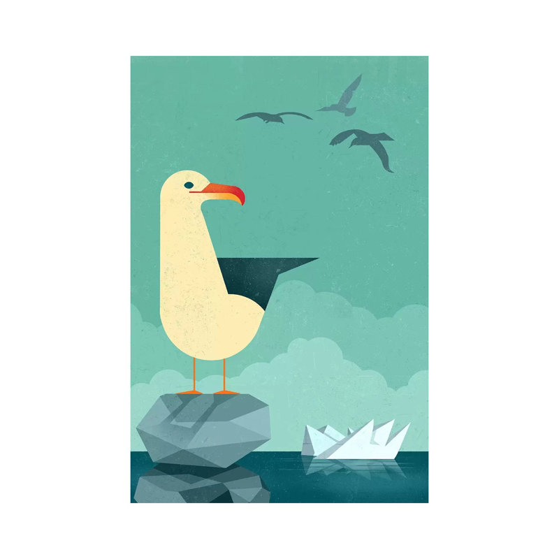 Seagull 1 Piece Wall Art on Canvas, 152.5 cm H x 101.5 cm W x 3.175 cm D, Wrapped Canvas