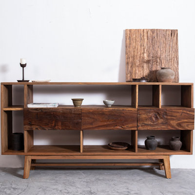 Wabi-sabi style wall-mounted side table