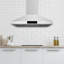 Hotte de cuisine murale en acier inoxydable à 3 vitesses avec 3 vitesses, commande tactile, lampes à DEL, filtres à chicane et arrêt automatique-1424498896-1424498895
