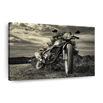 Motocyclette d'extérieur rétro sur toile