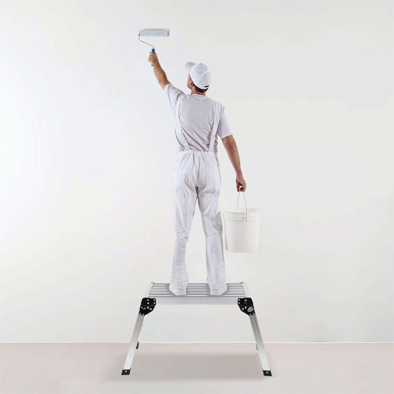 Plateforme de travail pliante en aluminium, échelle de tabouret robuste avec capacité de charge de 330 lb, pieds antidérapants pour plus de sécurité et de polyvalence