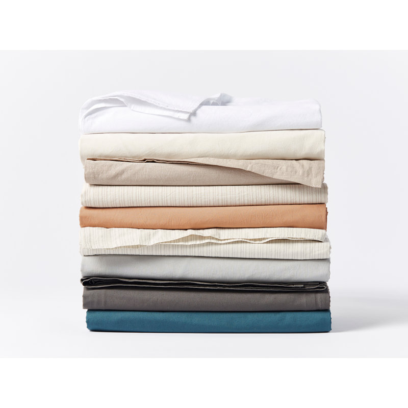 Drap-housse en percale froissé biologique, Drap-housse grand, Non teint