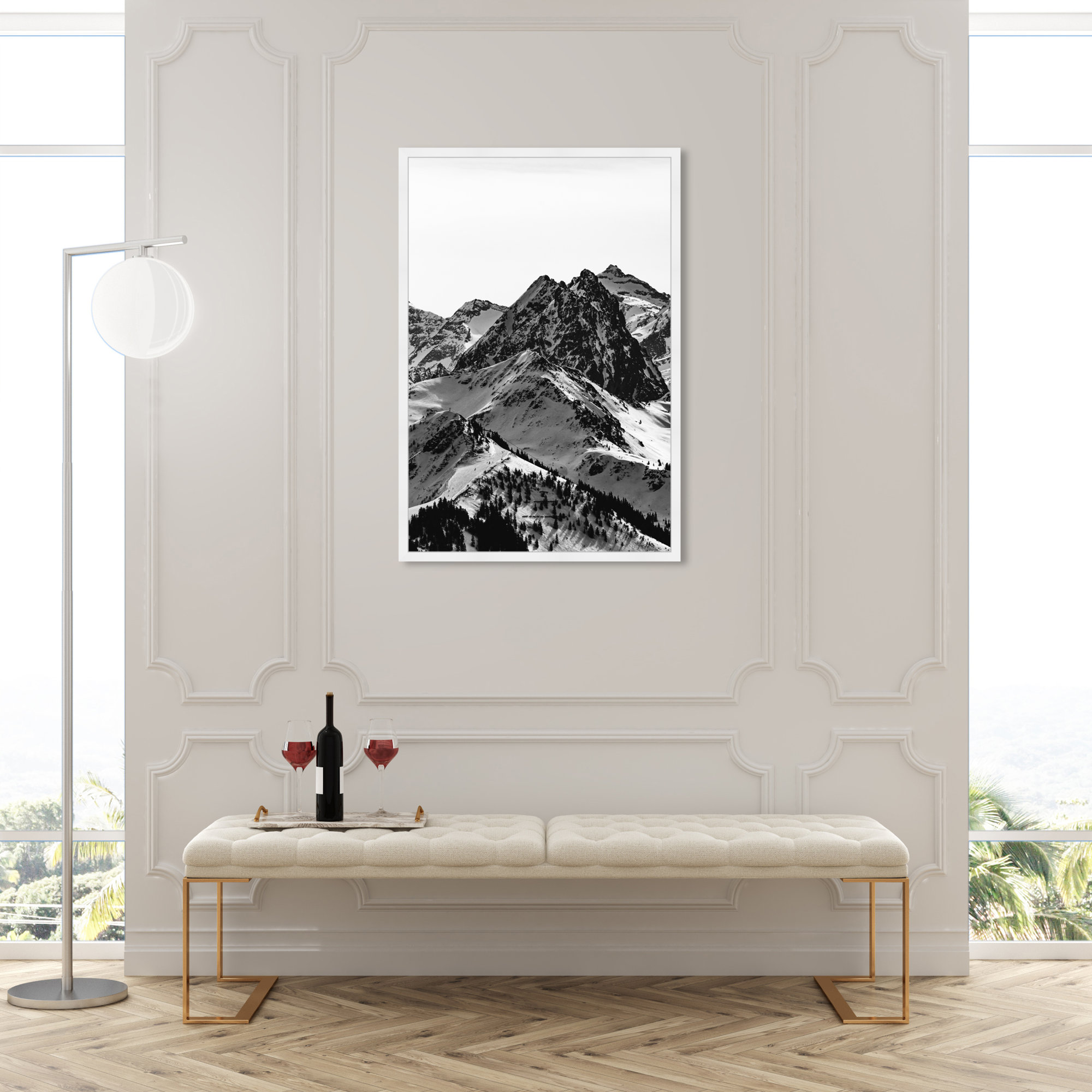 Up The Mountain by Oliver Gal, White, 47" H x 32" W x 0.5" D