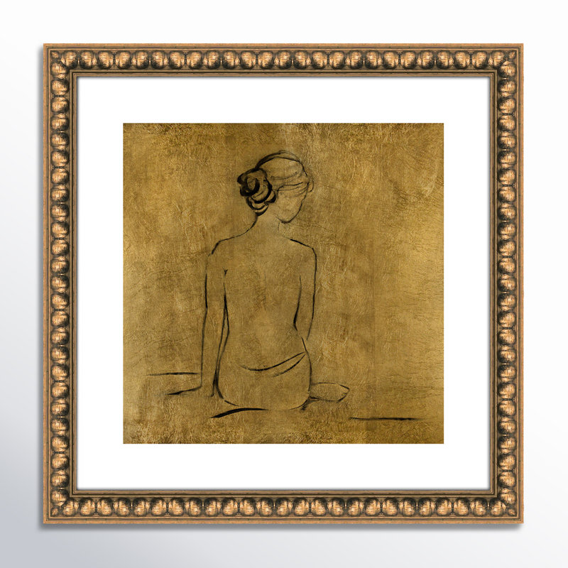 «Maia Golden Bather I» par Sally Swatland - reproduction d'art, Papier avec cadre à perles dorées