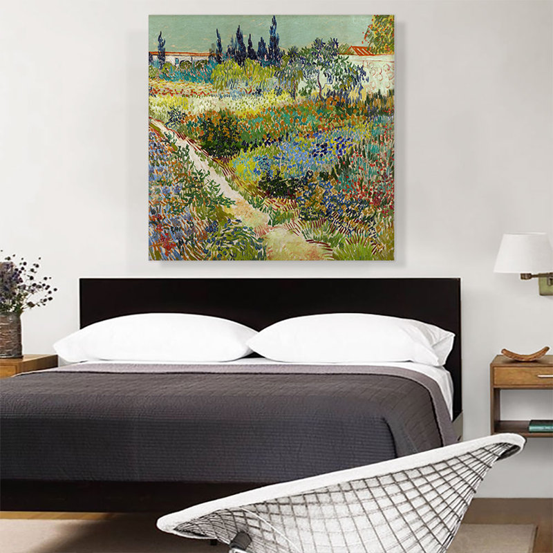 «Garden at Arles 1888» par Vincent Van Gogh, reproduction d'art sur toile tendue, H 36 po x l 36 po x 1,5 po