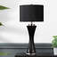 Costinela Living Room Table Lamp with Twisted Glass Base, Bedside Buffet Lamp for Bedroom with Linen Shade-95863611-95863612