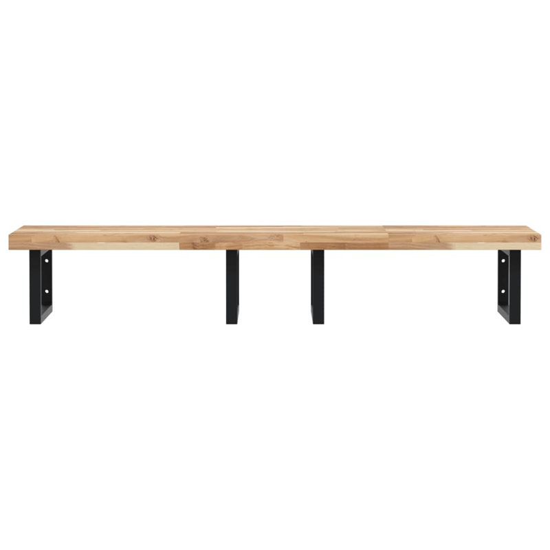 Bucura 160cm Solid Wood Bathroom Vanity Top, Acacia/Black