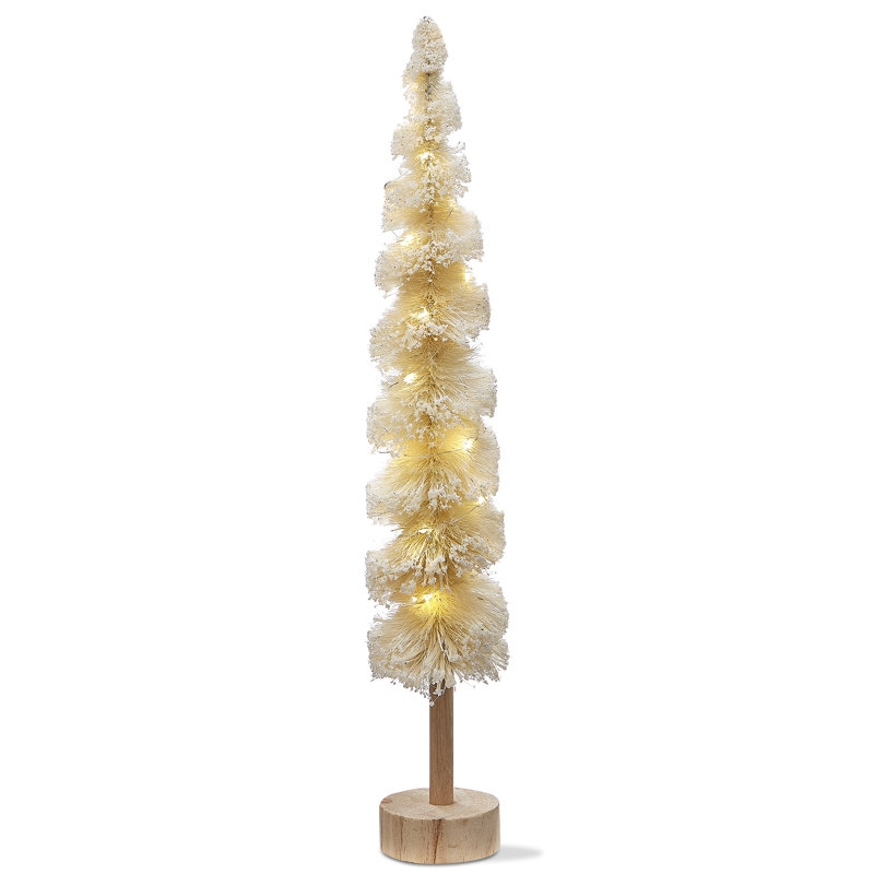 Arbre en sisal spiralé enneigé, H 22 po x l 3 po x P 3 po