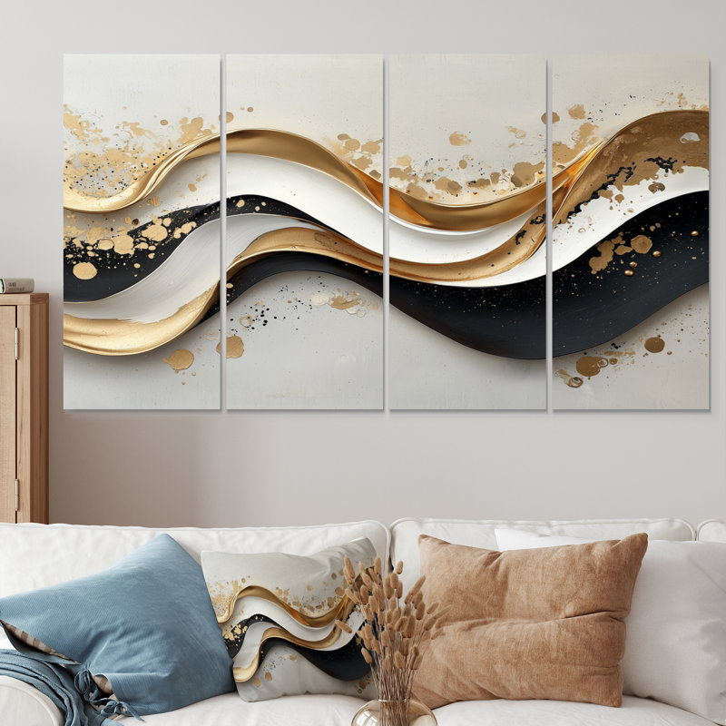 Art moderne abstrait sur toile, 4, H 28 po x l 48 po