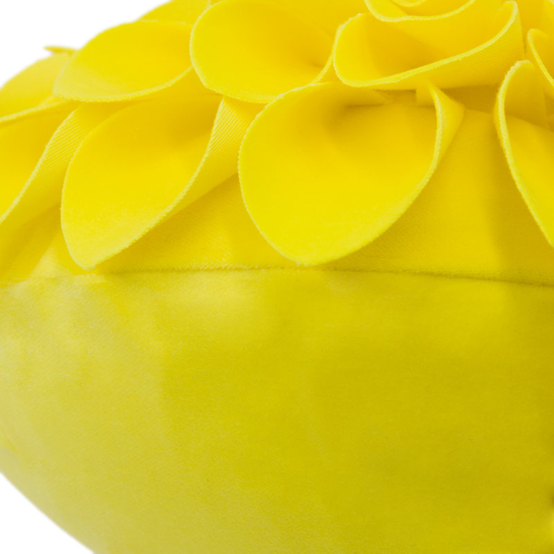  Housse de coussin décoratif à motif floral 3D, Jaune clair, 14 po x 14 po