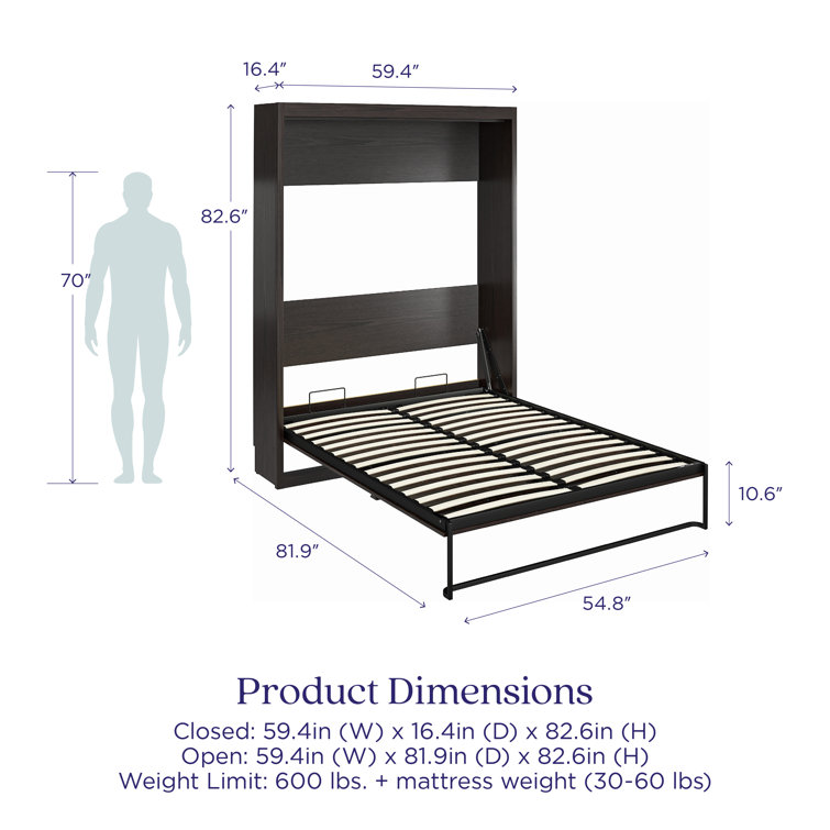 Wexford Murphy Bed with Side Cabinet Storage