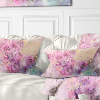 Twig of Lilac Flowers - Coussin décoratif à imprimé floral