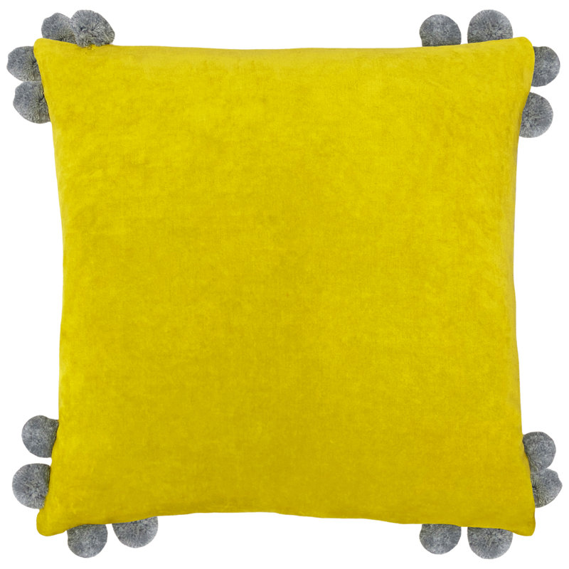 Square Throw Pillow Cover, Yellow/Grey