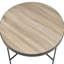 Industrial-style Coffee Table, Grey And Black, Metal Trimmed Surface Round Wooden Top Table With Trim, Black Industrial Style