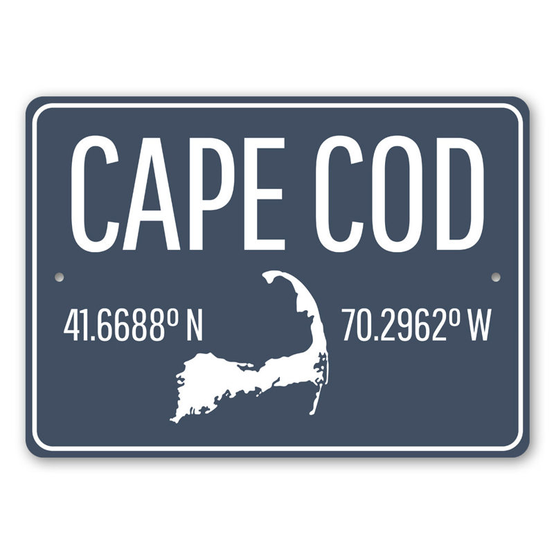 Enseigne en aluminium Cape Cod, H 12 po x l 18 po x P 0,06 po