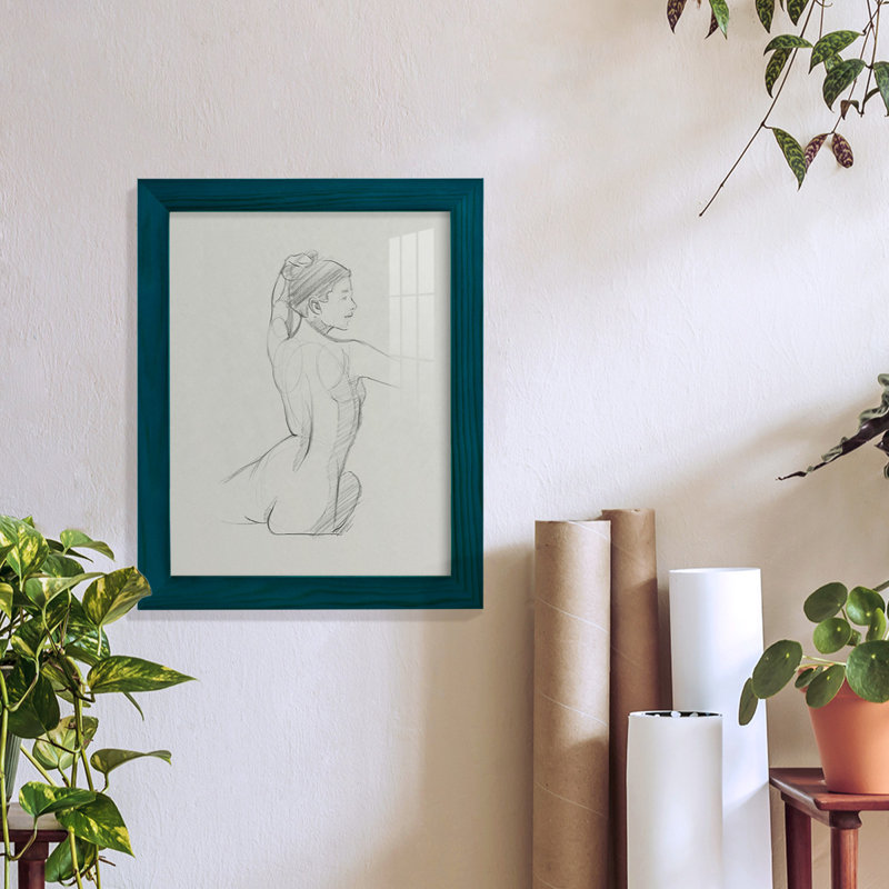 «Geltrude femelle dos croquis II», reproduction sur papier, H 11 po x l 9 po x P 1 po, Bleu