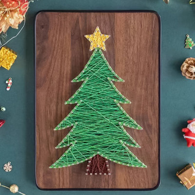 String Art DIY Kit - Christmas Tree. Wizardi Craft Kit F07-M12-6-DHACE13250