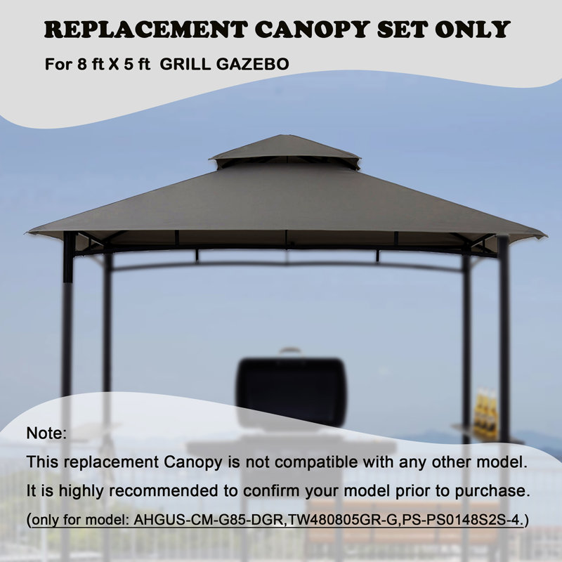 Grill Gazebo Replacement Canopy only for StarEcho Model: PS0148S2S, Dark Grey