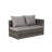 -piece Patio Furniture Set, Outdoor Wicker L-shaped Sectional With Corner Table And Glass Top Table For Poolside Or Backyard