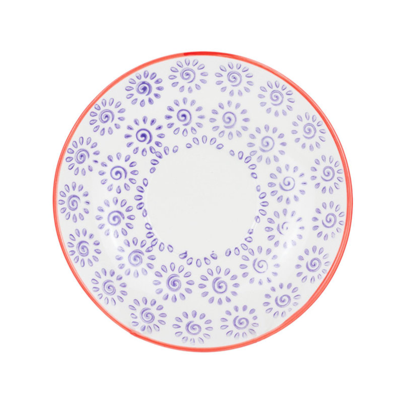 Nicola Spring - Hand-Printed Cappuccino Saucers - 14cm - Purple