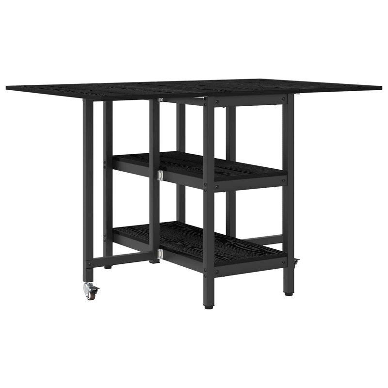 Extendable Dining Table, Black Oak