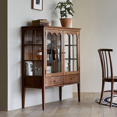 Dark brown Solid  Wood Display Cases