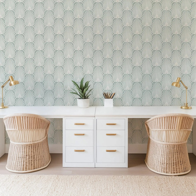 Carlyle Feather - Wallpaper, Premium Paper, Plaster Gray