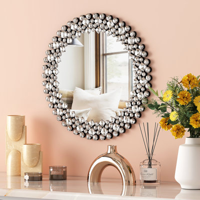 Petit miroir mural décoratif rond 17,7 po Freelon