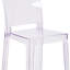Tabouret de comptoir avec dossier carré en cristal transparent Imca - Chaises de mariage-890768354