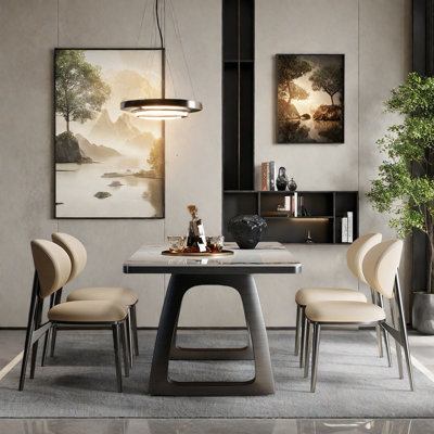 Modern simple rectangular dining table and chairs
