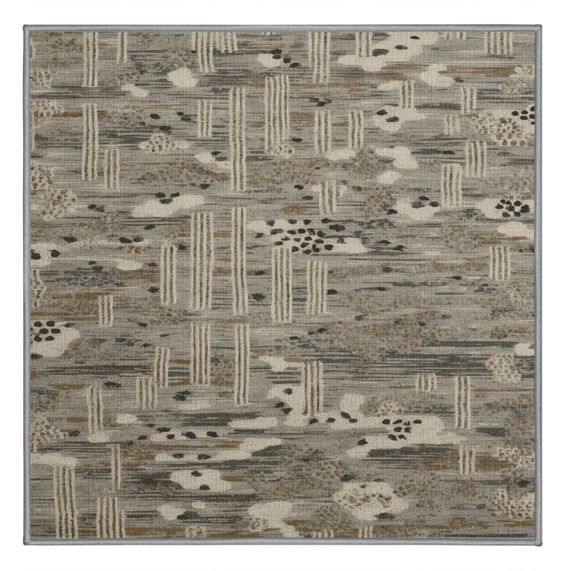  Washable Rain Patterns Hawaiian Area Rug, Carré 5 pi