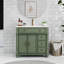 Meuble-lavabo de salle de bain avec lavabo et poignées en métal-1048449671