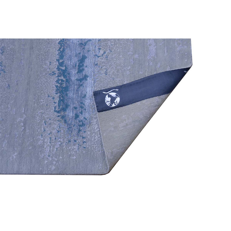 Tapis bleu de haute qualité noué à la main, Rectangulaire 8 pi 10 po x 12 pi 1 po