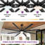 Ventilateur de plafond noir 96 pouces avec lumière et télécommande Latitude Run®