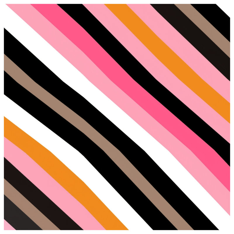 Tapis de bain diagonal à rayures multicolores, L 24 po x L 17 po